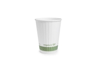 Hot Cup white double wall PLA-lined 12oz 89 lid x 112mm, Carton 500 - Vegware