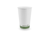 Hot Cup white double wall PLA-lined 16oz 89 lid x 135mm, Carton 500 - Vegware