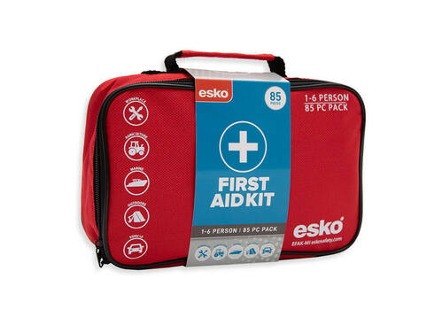 First Aid Kit 1-6 Person/s, 85pc, Fabric Case with Handle - Esko