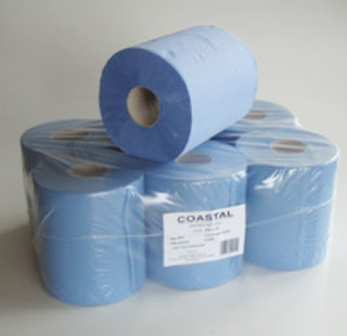 Centrefeed Paper Towels 1ply recycled blue - Coastal