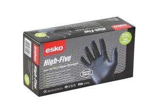 Nitrile Gloves Black PowderFree LARGE - High Five - Esko
