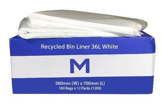 Office Bin Liner Large 36L White - Matthews