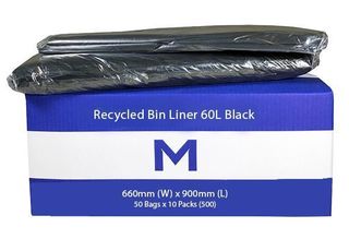 Rubbish Bag Bin Liner 60L Black - Matthews