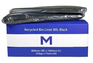 Rubbish Bag Bin Liner 80L Black - Matthews
