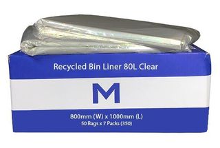 Rubbish Bag Bin Liner 80L Clear - Matthews