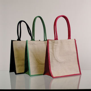 Natural Supermarket Shopper Bag (Red Gusset) - Ecobags