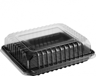 Eco-Smart' Clearview' Utility Pack Medium, Black Base & Clear Lid - Castaway