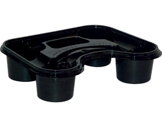 4 Cup Stadium Carry Tray, Black (suit 8 - 24oz Cups) - Castaway