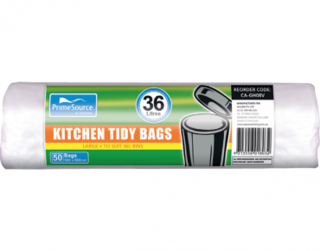 PrimeSource' Large Kitchen Tidy Bags - 36 Litres, Perforated Roll - Castaway