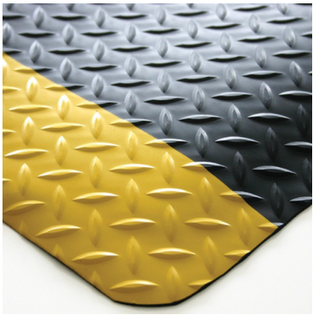 Anti-fatigue Mat Diamond Plate Classic .610 x .914 Black/Yellow