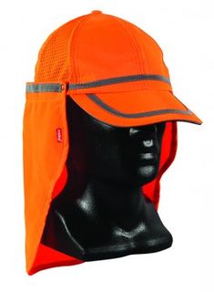 Good2Glow' Hi-Vis Baseball Cap with Neck flap, Orange - Esko