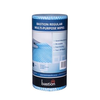 Bastion Regular Duty Wipes On A Roll - Blue - UniPak
