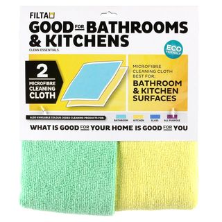 Filta Microfibre Cloth Multipack - Kitchen & Bathroom YELLOW/GREEN 2 Pack - Filta