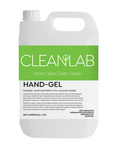 HAND-GEL-62 - hand gel hand sanitiser 62% ethyl alcohol base, 5L - CleanLab