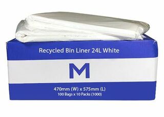 Office Bin Liner Medium 24L White - Matthews