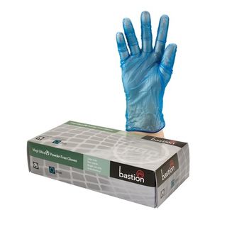 Bastion Vinyl Ultra P/F Blue Gloves Small - UniPak