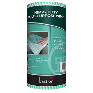 Cleaning Wipes on a 45m Roll - Green - Bastion