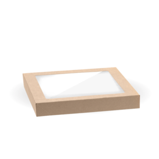 Catering Tray Lid Bioboard with PLA Window  Small - Biopak