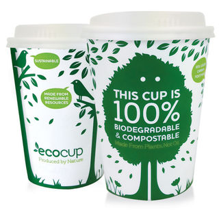 400mL Single Wall EcoCup (90mm) FSC® MIX GREEN - Ecoware