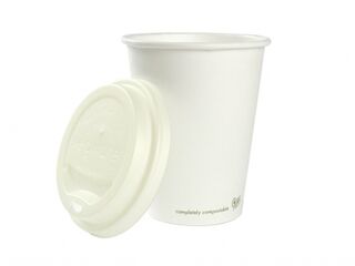 Hot Cup PLA Lined 12oz 400ml white, Pack 50 - Vegware