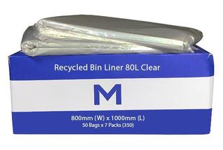 Rubbish Bag Bin Liner 80L Clear - Matthews
