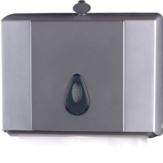 Dispenser for Slimfold Paper Towels Small Silver - Premier Hygiene