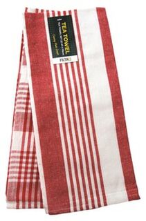Tea Towel Woven Cotton Royal Red Set 2, Pack 8 - Filta