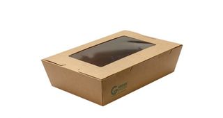 Take Away Box with Window Kraft PLA Medium - Green Choice