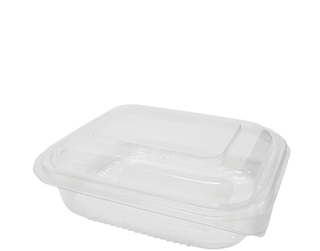 Eco-Smart' BettaSeal' Snack Rectangular Container Small, Hinged Dome Lid, Clear - Castaway
