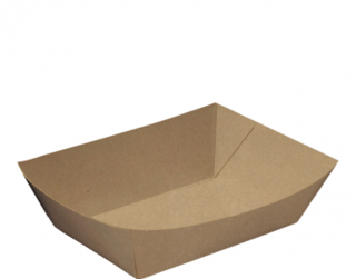 Rediserve' Kraft Paper Food Trays #4 Large, Brown Kraft - Castaway