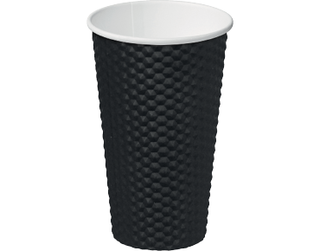 16oz Black Dimple' Paper Hot Cup - Castaway