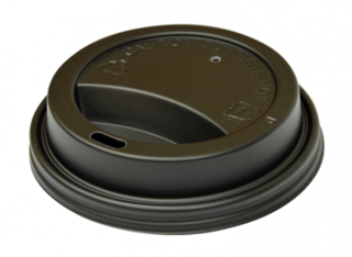 SnapOn Classic Hot Cup Lid BLACK (suit 12oz, 16oz Classic Single Wall Cups) 90 mm - Castaway