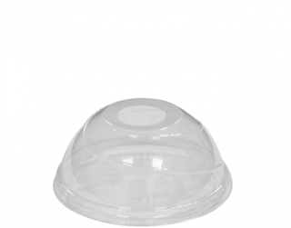 Costwise' P.E.T Cold Cup Lid Domed, with straw hole (suit 425ml cups) - Castaway