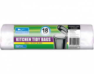 PrimeSource' Small Kitchen Tidy Bags - 18 Litres, Perforated Roll - Castaway