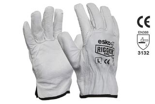 The Esko Rigger', Premium Natural Cow grain rigger gloves, 2XL - Esko