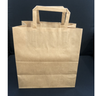 Flat Handle Brown Bag 240x140x280mm - Fortune