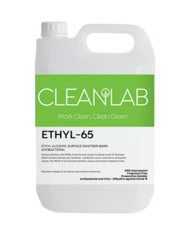 ETHYL-65 - 65% Ethyl Alcohol Surface Sanitiser Antibacterial 5L - CleanLab