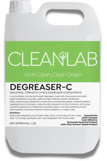 DEGREASER-C - industrial strength citrus degreaser concentrate 5Litres - CleanLab