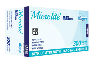 Nitrile Gloves PowderFree LARGE Microlite Max