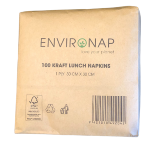 Lunch napkins Kraft 1/4 fold - Paper Wrapped - Environap