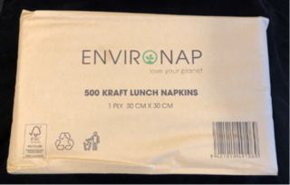 Lunch napkins Kraft 1/4 fold 500pk - Paper Wrapped - Environap