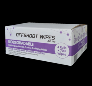 Hand & Surface Wipes Biodegradable - Carton 4 rolls - Offshoot