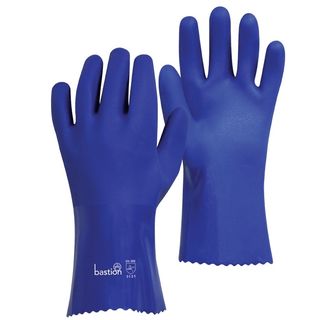 PVC Gloves 300mm length Blue X-Large Pack 12 Pairs - Bastion