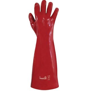 PVC Gloves 45cm Length Red X-Large Pack 12 Pairs - Bastion