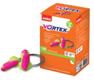 Vortex® T-Shaped Hi-Vis Corded Earplugs - Esko