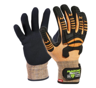 RAZOR Impact5+ Glove, Cut Level D, Blue, M - Esko