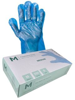 Polyethylene Blue Gloves 1.0g, Blue, MEDIUM - Matthews