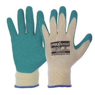 Prosense Diamond Grip Latex Gloves Poly/Cotton Liner, Size 10 - Paramount