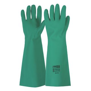 45CM Green Nitrile Gauntlet Gloves, Large - Paramount