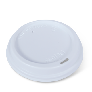 Lid Hot Cup Smooth White 12/16/20oz - Detpak